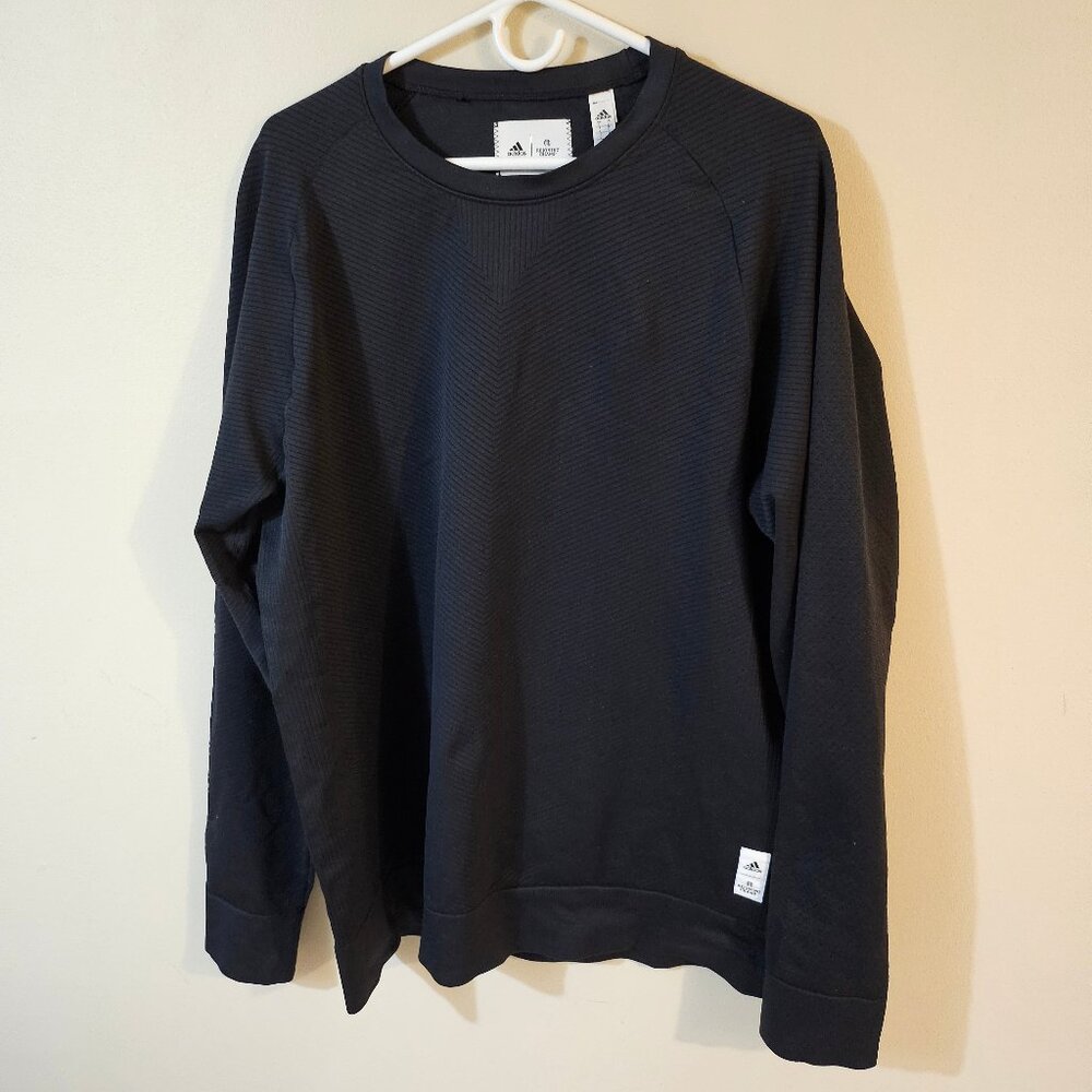 Adidas Reigning Champ Men's Textured Pullover Sweatshirt  -  Size L